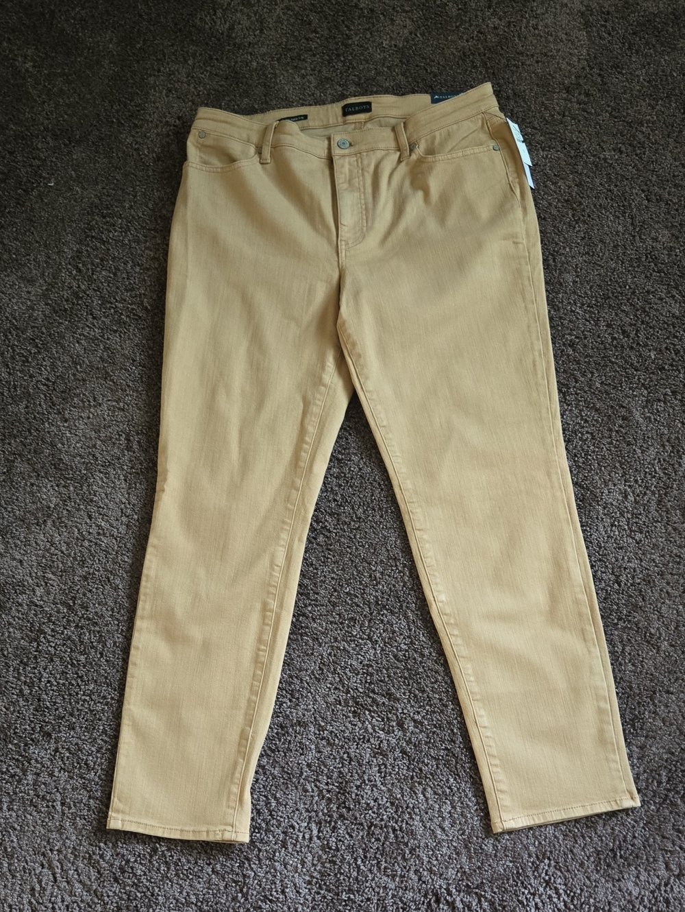 NEW Talbots Tan Denim Slim Ankle Jean 12